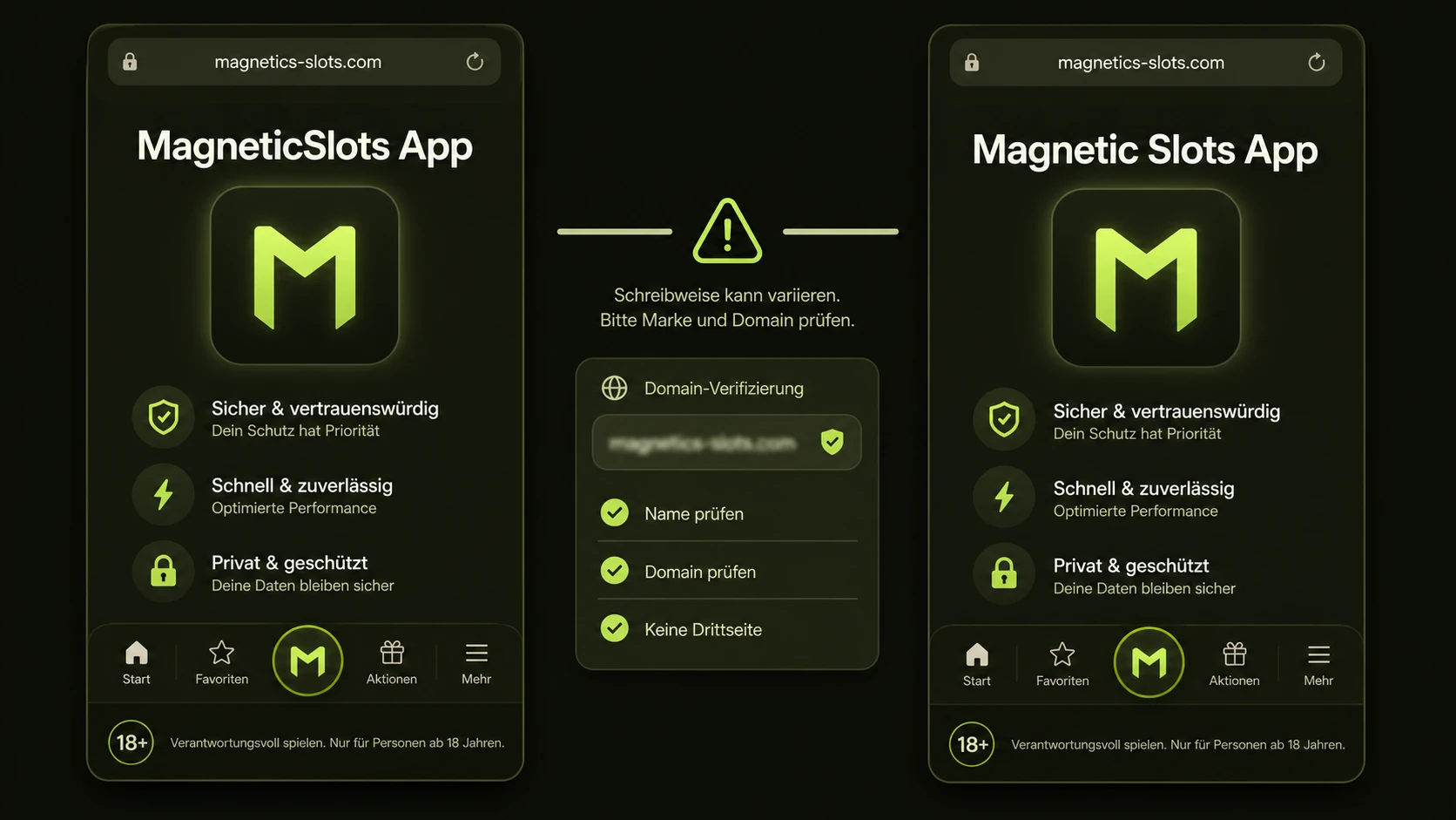 Magnetic Slots App als Schreibvariante